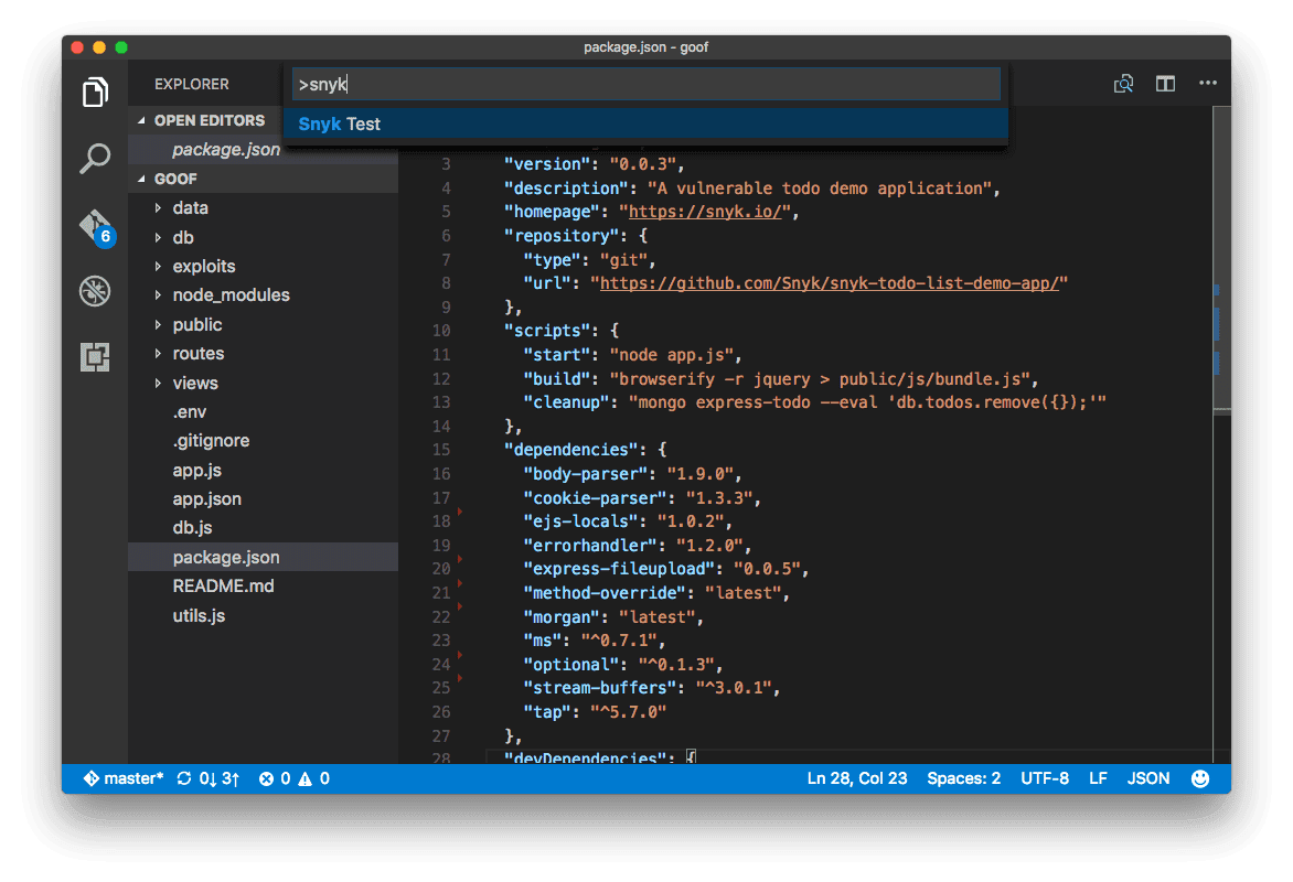 vscode-snyk-test