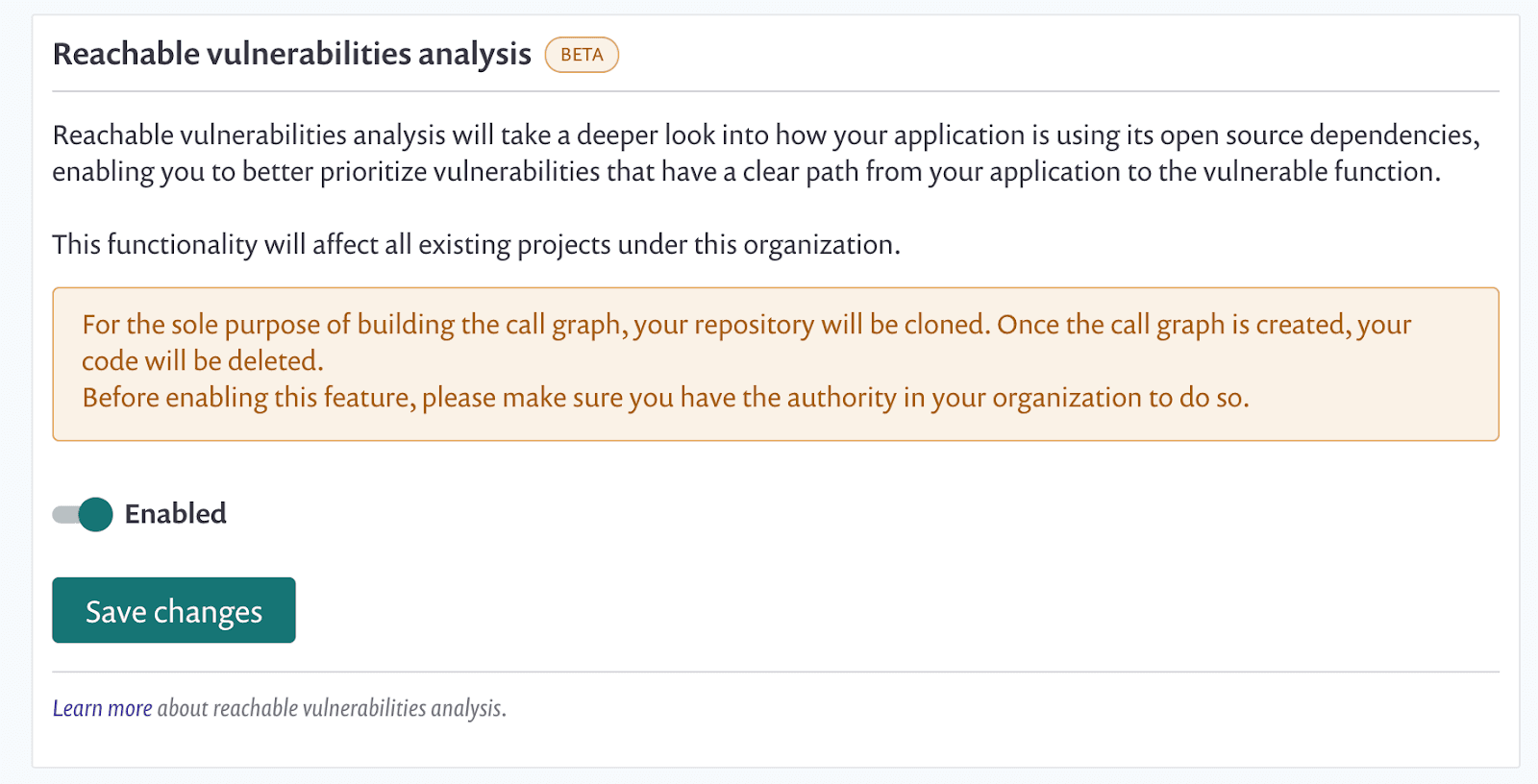 reachable-vulns-analysis-enabled