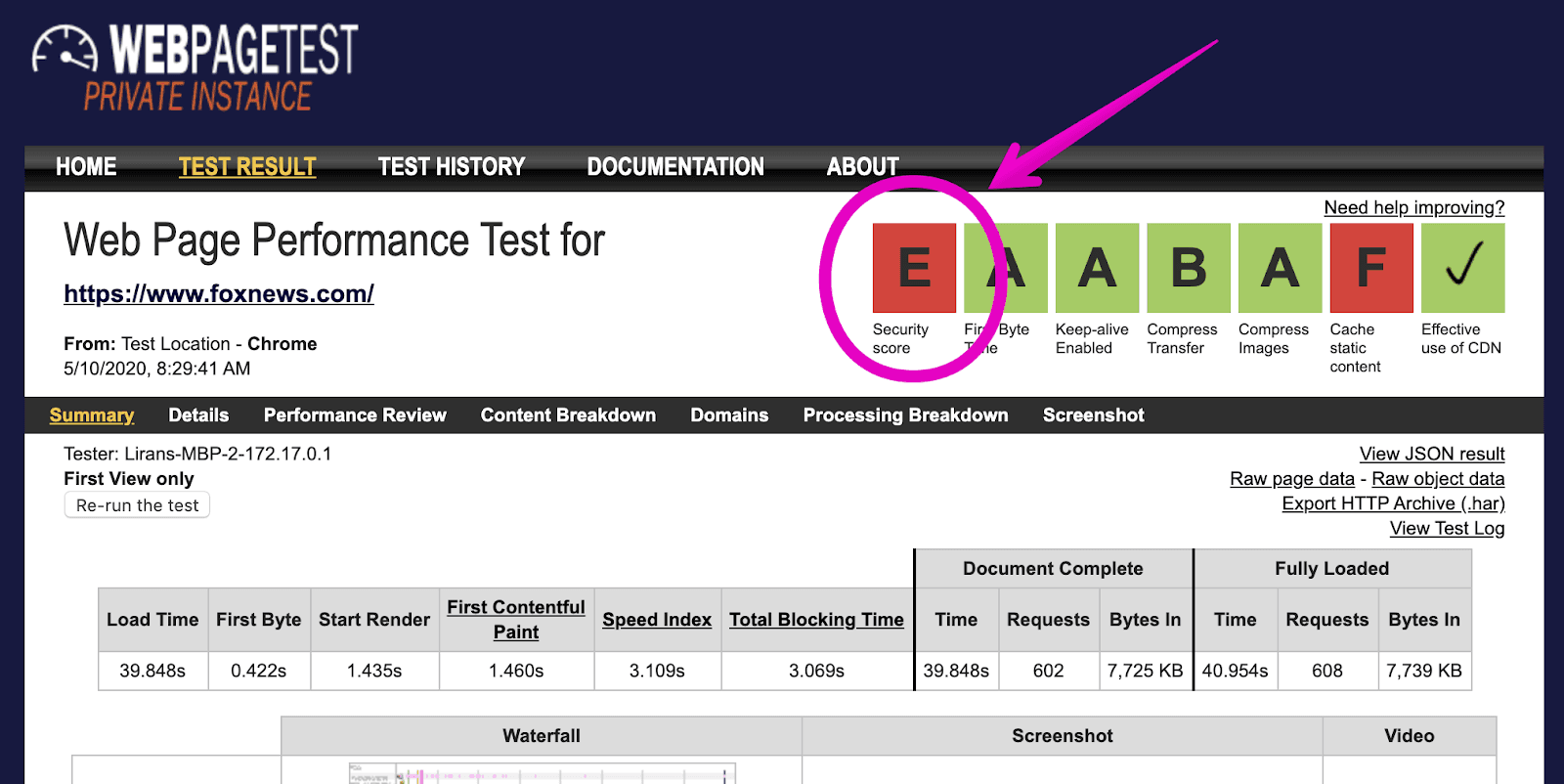 webpagetest-page-performance