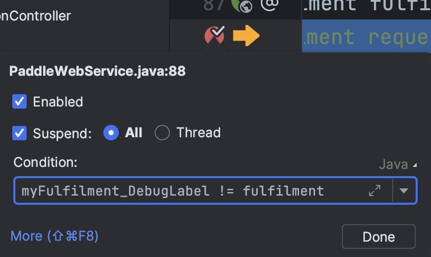 Setting up a conditional statement.