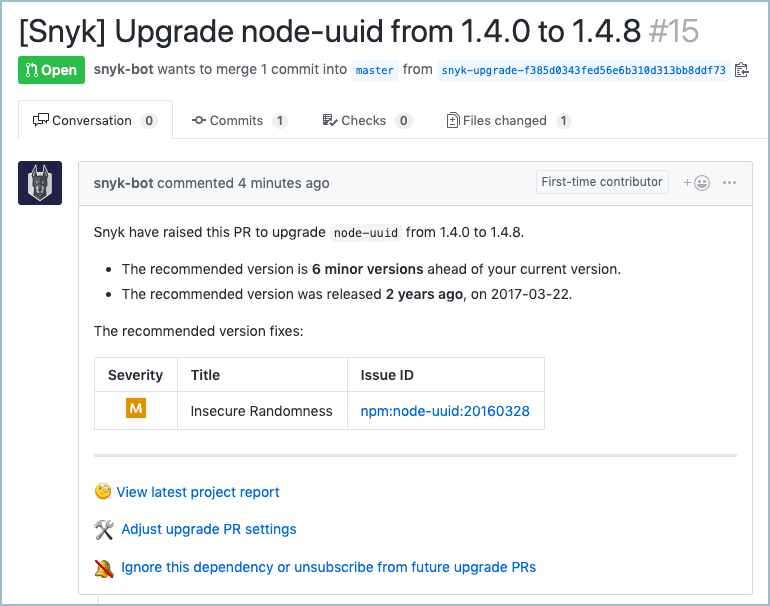 Upgrading dependencies with automatic PRs from Snyk.