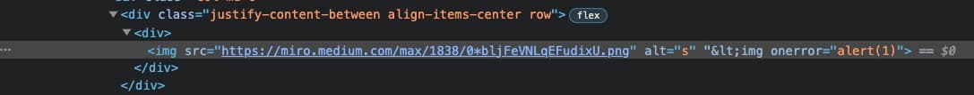 Browser DevTool showing an image tag attribute.