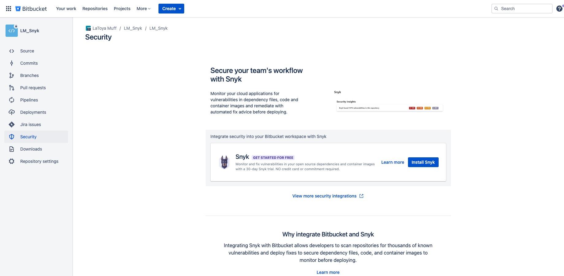 Bitbucket screenshot.