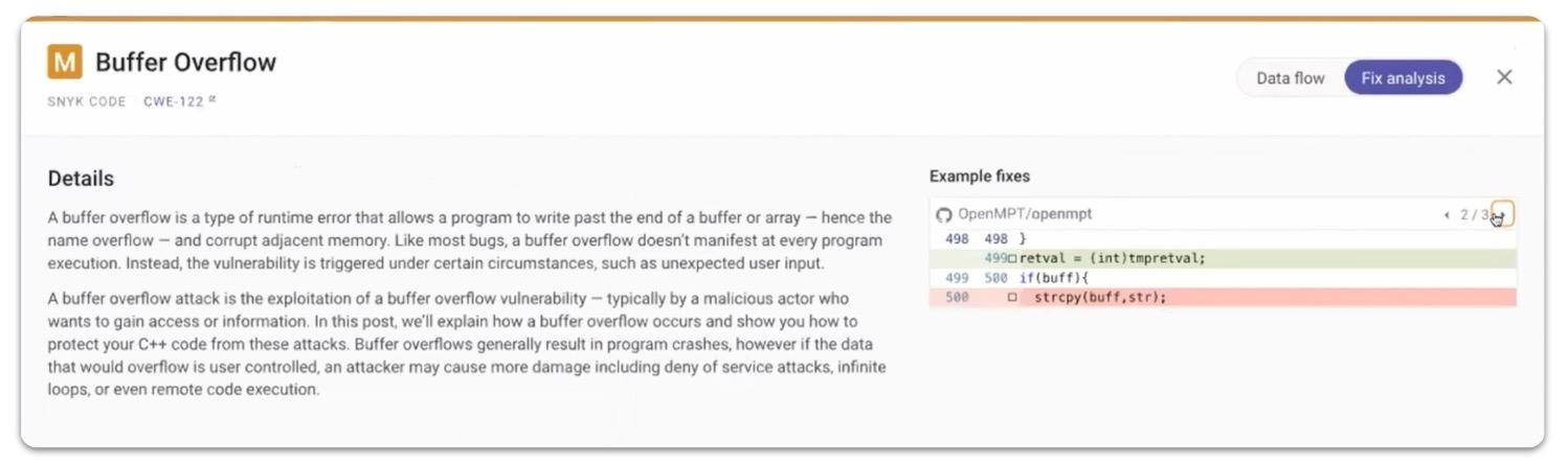  Contextualizing C/C++ security issues and providing fix examples for developer education