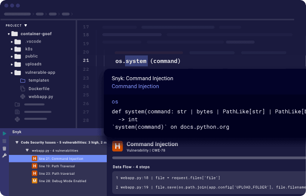 Scan your Python code in real-time and get AI-powered, in-line fix suggestions directly in your favorite IDEs, including Visual Studio Code and PyCharm.