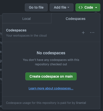 Create a GitHub Codespace